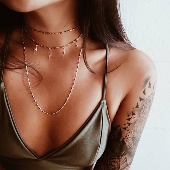 Jewelry - 5 for $25 Gold Color Lightening Bolt Necklace